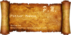 Petter Manna névjegykártya